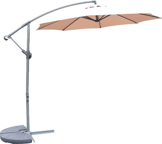 Norviale Garten- und Terrassen-Sonnenschirm Hängend Aluminium Braun