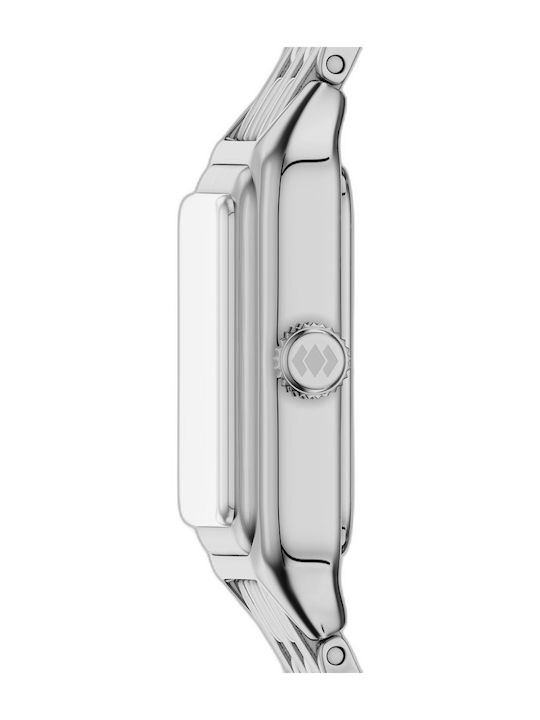 Fossil Raquel Ceas Dama 18mm Baterie Cu Brățară Din Metal Argintie