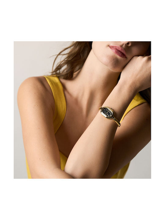 Fossil Γυναικείο Ρολόι 25mm Μπαταρίας με Χρυσό Μεταλλικό Μπρασελέ