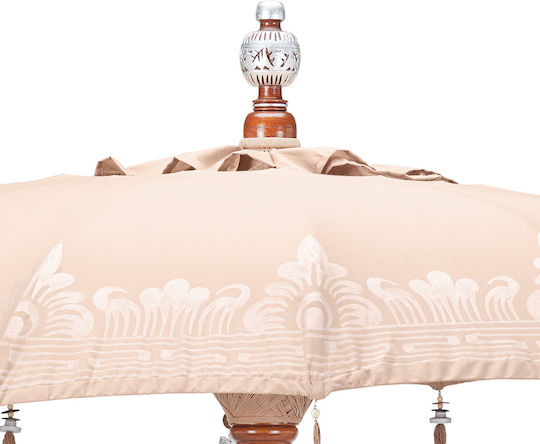Umbrelă Rotundă Din Lemn Oriental Lounge Bej Φ1.8m