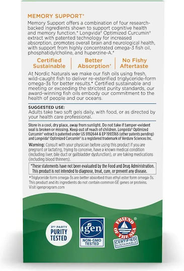 Nordic Naturals Suport Ulei de Pește 1000mg 1.5gr 60 Capsule cu Aromă de Turmeric