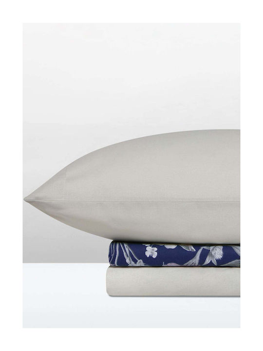 Aigaion Set Bed Sheet with 2 Pillowcases Super-Double with Rubber Hugger 160x200+35cm 3 (3 Pieces)