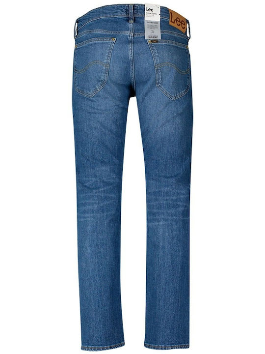 Zip Fly Men's Jeans Pants Elastic with Regular Straight Fit Blue
