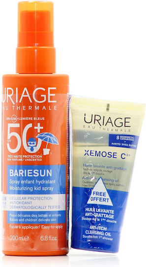 Uriage Promo Bariésun Spray Spf50+ Waterproof Kids Sunscreen 200ml + Xemose Cleansing Soothing Oil 50ml