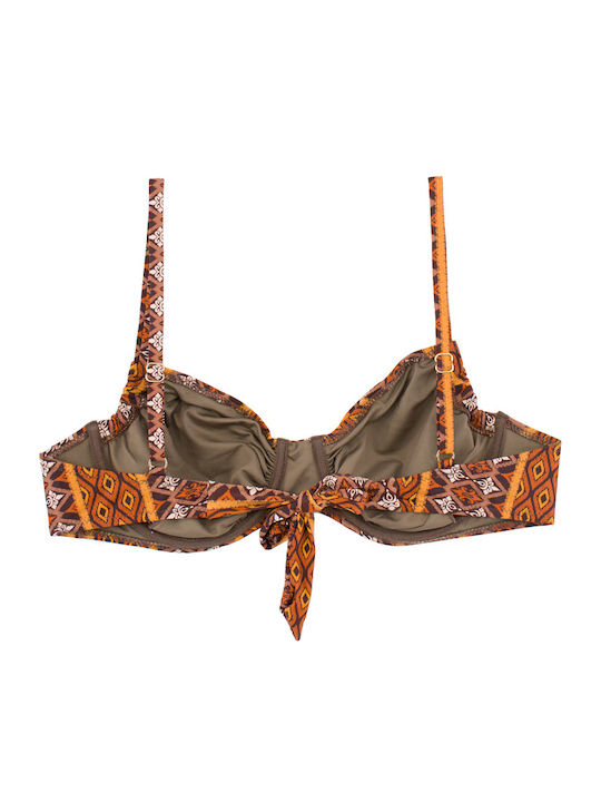 Plus Size Women's Bikini Swimsuit Underwire Boho Flexfit Brown