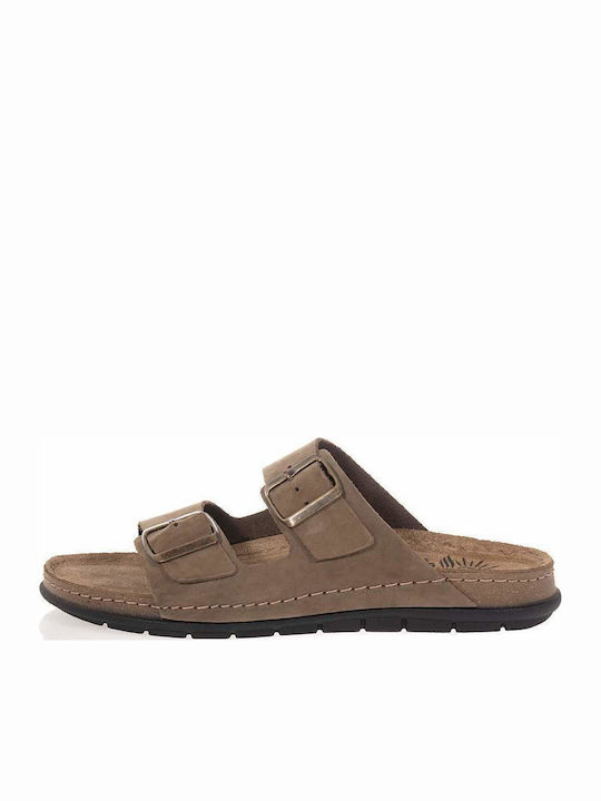Leder Herrensandalen in Braun Farbe