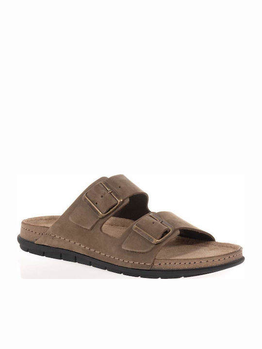 Leder Herrensandalen in Braun Farbe