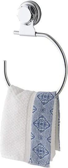 Compactor Single Bathroom Ring with Screws Silver
