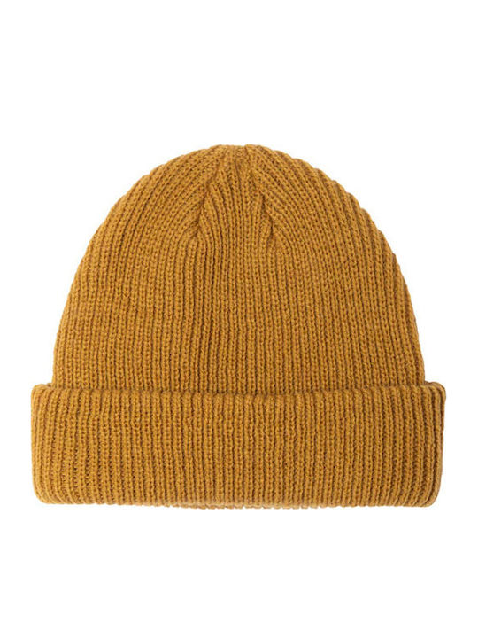 Beanie Unisex Σκούφος Πλεκτός σε Κίτρινο χρώμα