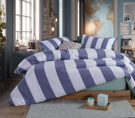 Nef-Nef Homeware Casual Комплект Чаршафи King Size с Ластик 180x200+35см Mauve (4 броя)