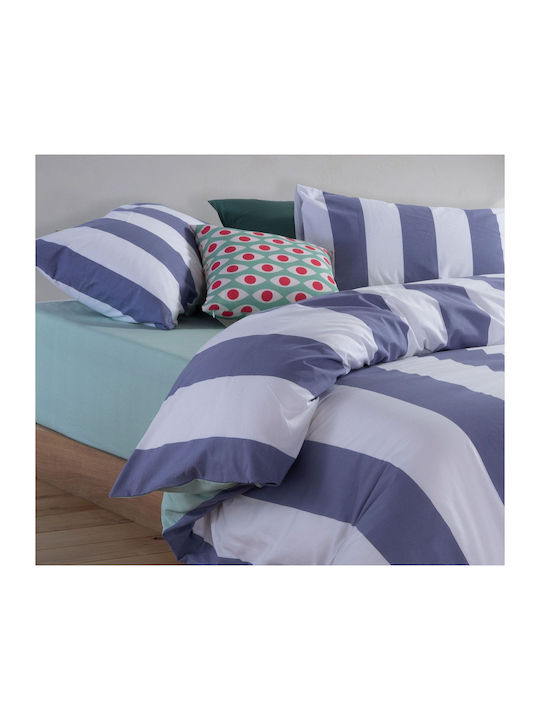 Nef-Nef Homeware Casual Σετ Σεντόνια King Size με Λάστιχο 180x200+35εκ. Mauve (4τμχ)