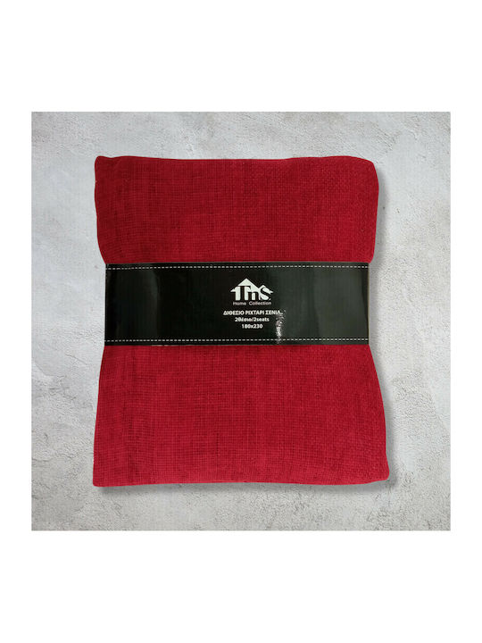 TnS Ριχτάρι Πολυθρόνας Chenille 150x180εκ. Μπορντώ 39-958-0302