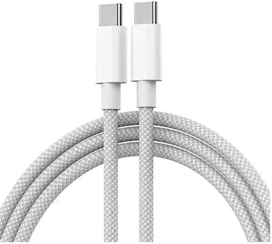 Apple Braided USB 2.0 Cable USB-C male - USB-C 60W Λευκό 1m AP-MW493ZM/A