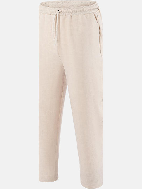 Women's Linen Pantaloons with Rubber Band Khaki