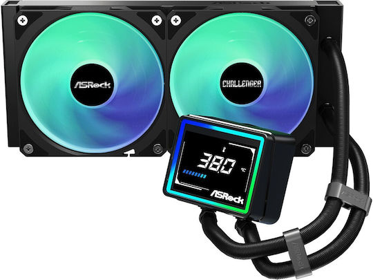 ASRock Challenger 240 Digital Water Cooling AIO CPU With 2 Fans 120mm And ARGB Lighting