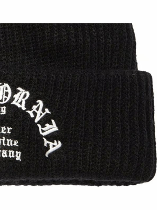 Beanie Unisex Σκούφος Πλεκτός σε Μαύρο χρώμα