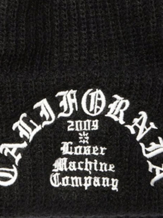 Beanie Unisex Σκούφος Πλεκτός σε Μαύρο χρώμα