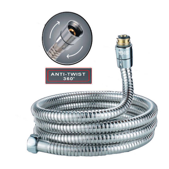 Ths Thermostyle Anti-twist Silber Expandabler Duschschlauch