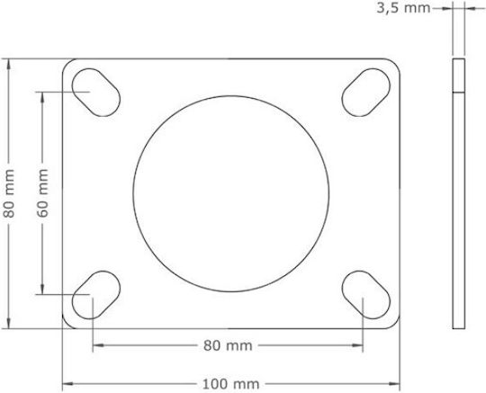 Industrie Drehende Räder Schwerer Typ 100mm 75kg Blau Ohne Bremse