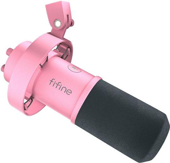 Fifine K688P Δυναμικό Μικρόφωνο XLR Shock Mounted σε Ροζ Χρώμα