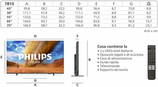 Philips Смарт Телевизор 75" 4K UHD QLED PUS7810 HDR (2025)