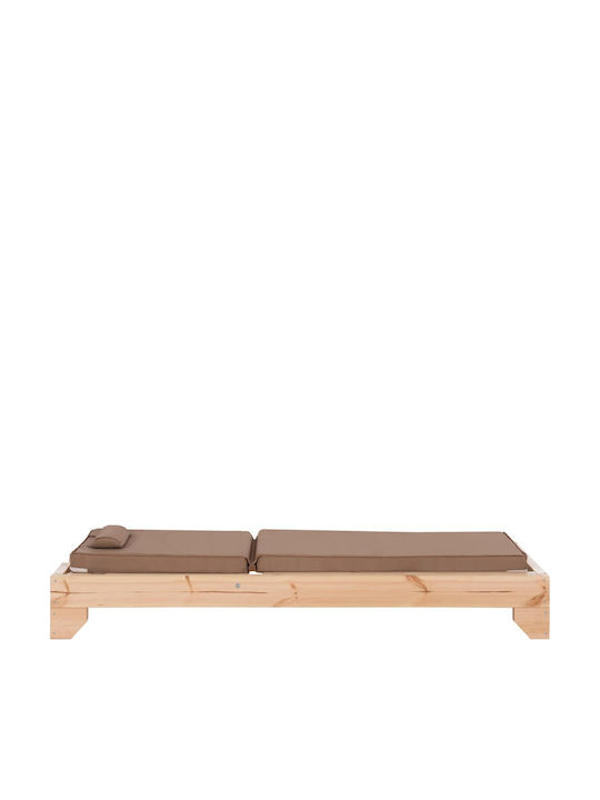 Șezlong Din Lemn Cu Pernă Maro 79x204x77cm