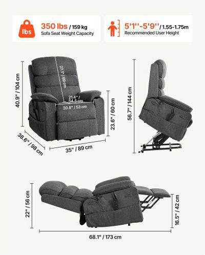 Πολυθρόνα Relax Massage Dark Gray 89x98x104cm