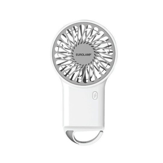Eurolamp Ανεμιστηράκι Χειρός USB 3W Λευκό 300-20557