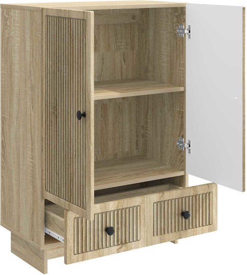 Wooden Sideboard with Drawers Sonoma Oak 66x34.5x95cm