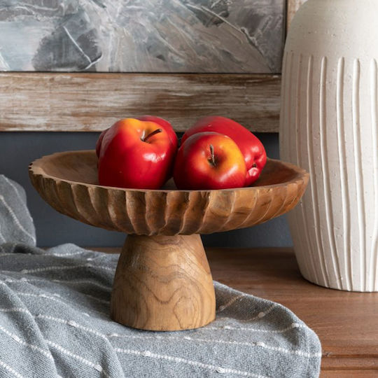 Artekko Decorative Wooden Brown Platter 30x30x14cm