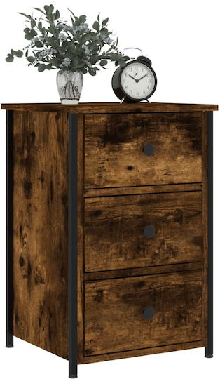 Nachttisch Holz mit Metallbeinen Braun 40x36x60cm