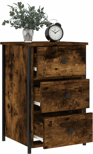 Nachttisch Holz mit Metallbeinen Braun 40x36x60cm