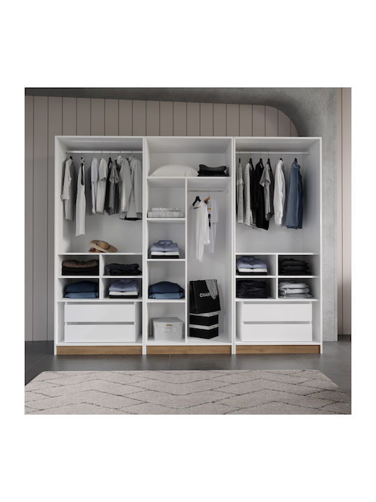 Stewehome Bedroom Furniture Set White & Oak Modern Design 6 Pieces 160x200cm