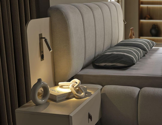 SteweHome Schlafzimmermöbel-Set Beige Modern Kurven 5 Stück 160x200cm