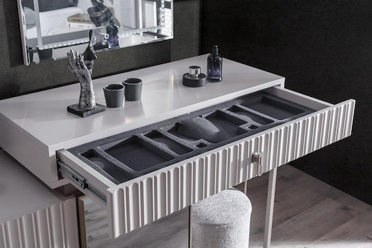 Stewehome Спален Комплект Бял Сребрист Лукс 7 Бройки 160x200см
