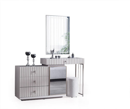 Stewehome Спален Комплект Бял Сребрист Лукс 7 Бройки 160x200см