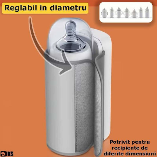 Siks Încălzitor Portabil Pentru Biberoane Reîncărcabile Dimensiune Reglabilă Control Temperatură Pe 6 Niveluri Încălzire Uniformă Afișaj Lcd Termostat Inteligent Monitorizare Temperatură Baterie 4000mah 300ml Gri Alb