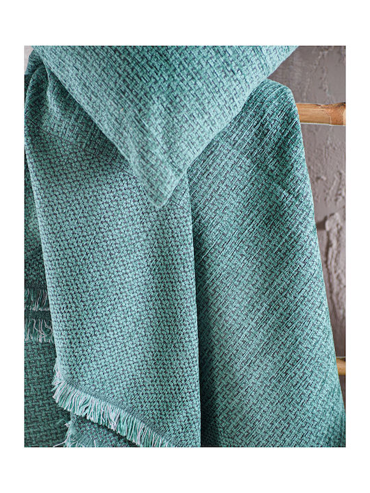 Rythmos Simplin Chenille Armchair Throw 180x160cm Petrol Blue