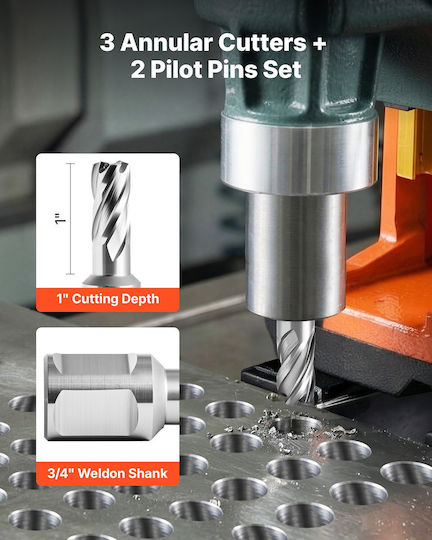 Vevor Set 5 HSS Drills for Metal and Masonry