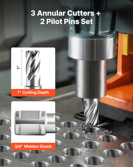 Vevor Set Of 5 HSS Drills For Metal And Masonry