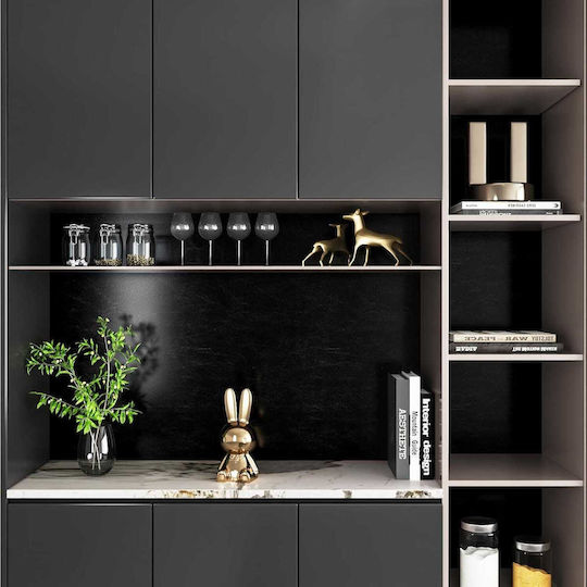 Self-Adhesive Black Faux Paper Wall Wallpaper 200x30cm
