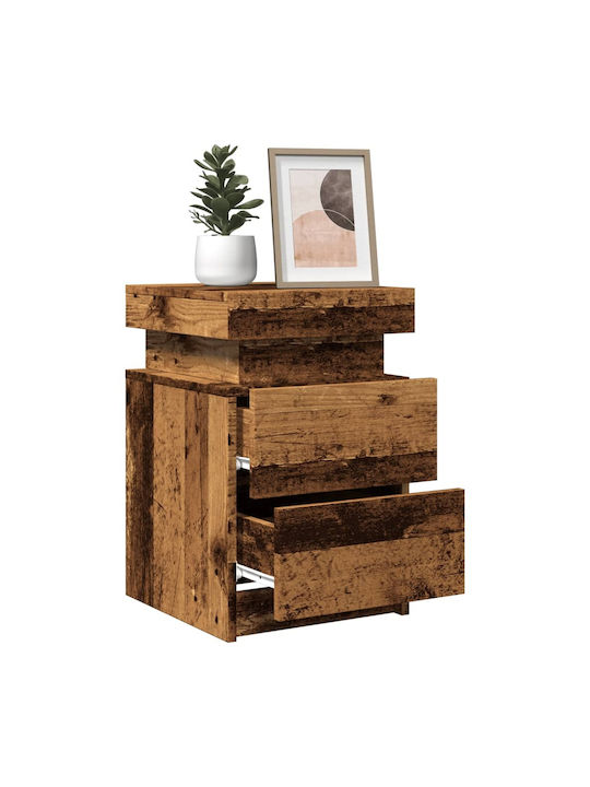 Wooden Brown Bedside Tables 2 Pieces 35x39x55cm