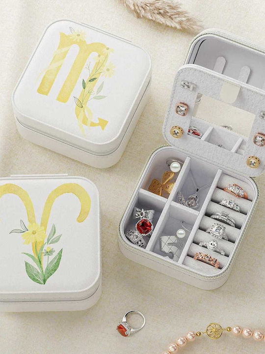 Jewellery Box Travel Faux Leather 10x10x5cm