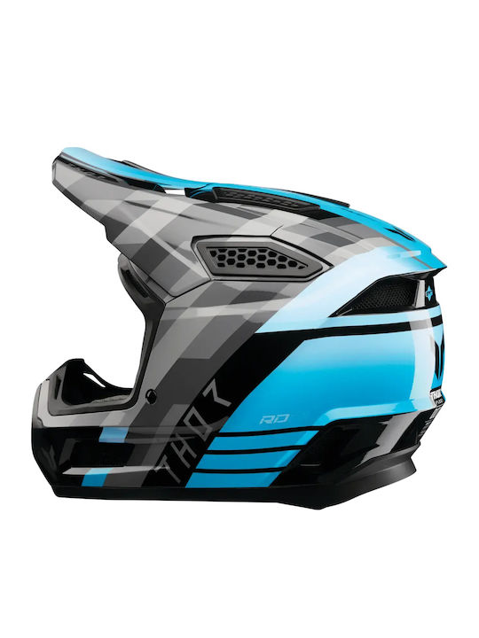 Thor Fleet Camber Black Blue Grey Gloss Motorcycle Helmet Motocross ECE 22.06