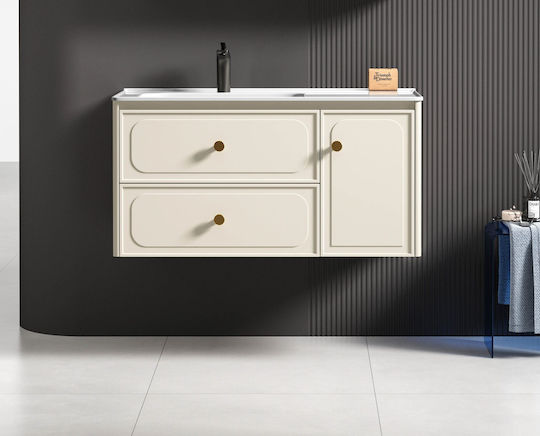 Martin Πάγκος χωρίς Νιπτήρα Μ80xΒ48.5xΥ48cm Ivory White