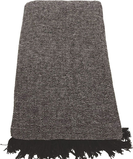 Flamingo Ajay Ριχτάρι Διθέσιου Καναπέ Chenille 180x250εκ. Μαύρο