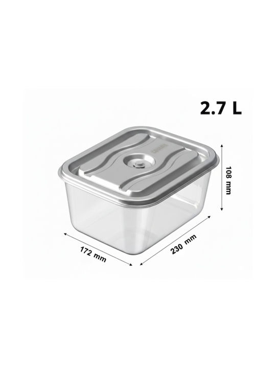 Colorato Glass Lunch Box Silver 2.7lt