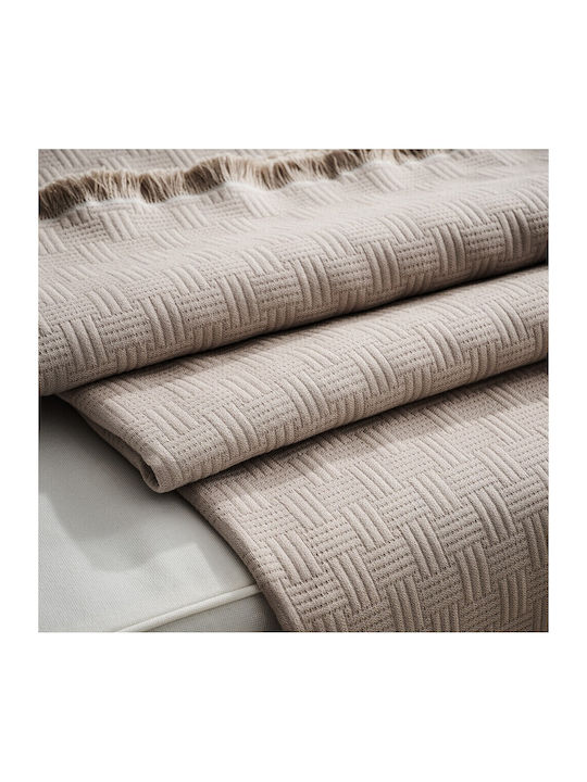 Gofis Home Ilania Armchair Throw Jacquard 180x180cm Sand Beige