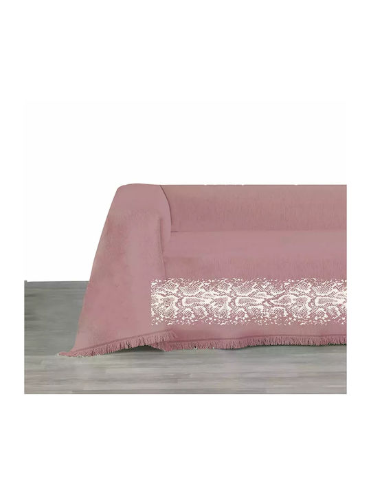 Makis Tselios Home Amazon2 Cuvertură Pentru Canapea De Fotoliu Chenille 180x180 Cm Roz Închis