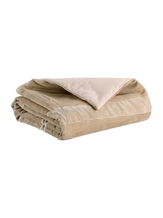 Vivaraise Velvet Armchair Throw 85x200cm Ecru